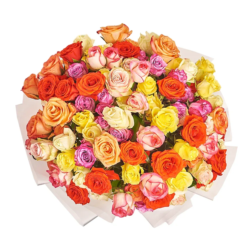 101 разноцветная роза