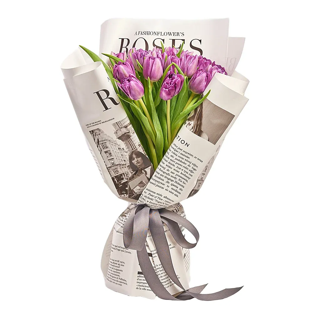 25 Сиреневых Тюльпанов