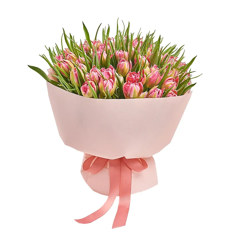 51 Светло-розовый пионовидный тюльпан