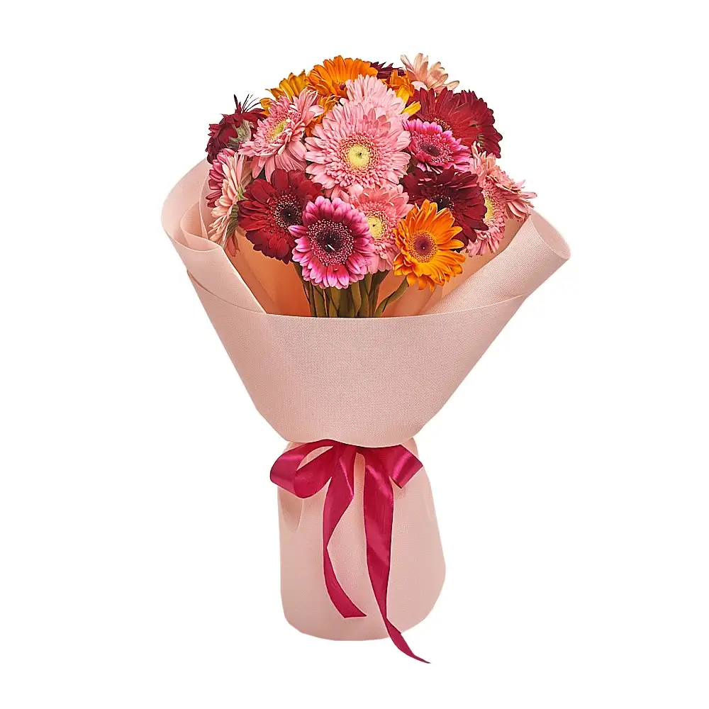 Букет из 25 гербер яркий микс