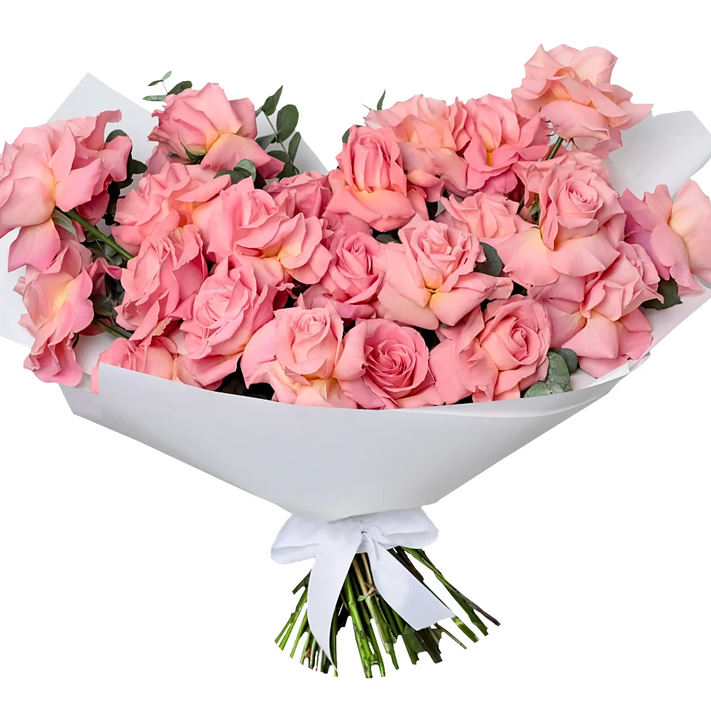 Букет из 35 кофейных французских роз