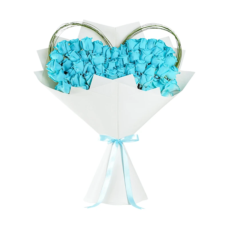 Букет из 51 бирюзовой розы